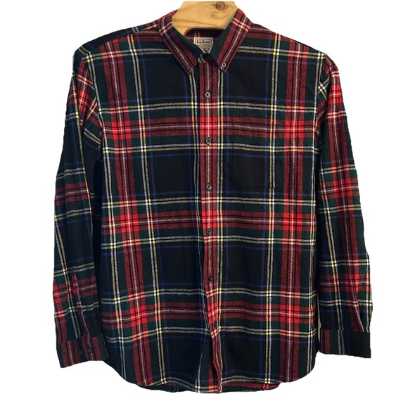LL Bean Mens Scotch Plaid Flannel Shirt Slightly Fitted XXL 298167 Multicolor - Picture 1 of 3